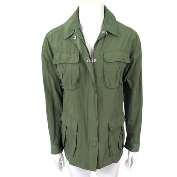Elizabeth And James Utility Chore Jacket Coat Women's Small Green Designer - Picture 2 of 6